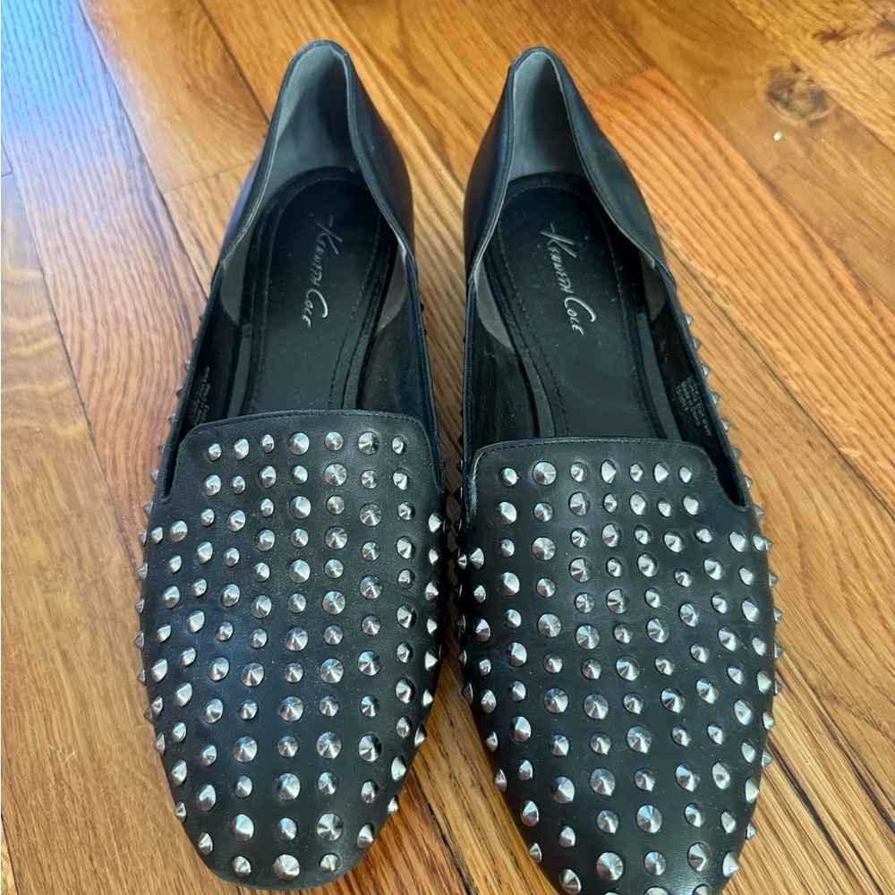 Kenneth Cole Black Studded Flats